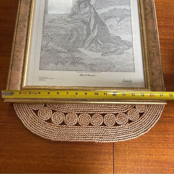 Rare Framed Man Of Sorrows Jesus Scripture Art Print Gold Framed Art 17” x 21.5” - Picture 11 of 14